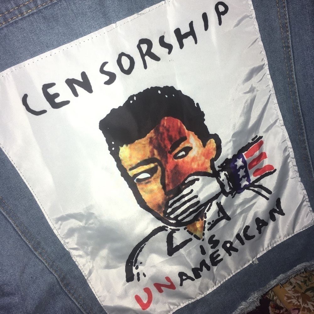 Denim Jacket With Powerful Statement - image 3